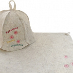 Набор для бани шапка, коврик Банные традиции Красивая, умная, скромная