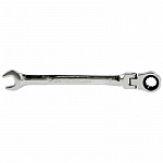 Ключ комбинированный трещоточный, 9 мм, CrV, шарнирный, зерк.хром// Matrix