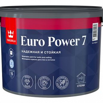 Краска Tikkurila интер. стойкая к мытью EURO POWER 7 A мат 9л