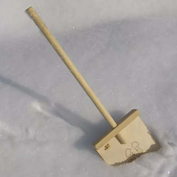 Лопата для снега деревянная малая с рисунком