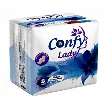 Гигиенические женские прокладки Confy Lady MAXI EXTRALONG 8шт